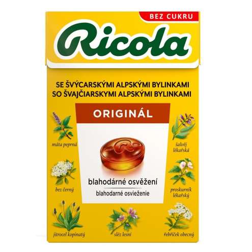 RICOLA BYLINNY ORIGINAL BEZ CUKRU 40G